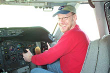me at the controls of the 747