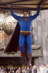 Superman catching the Daily Planet ball-like thingamajig